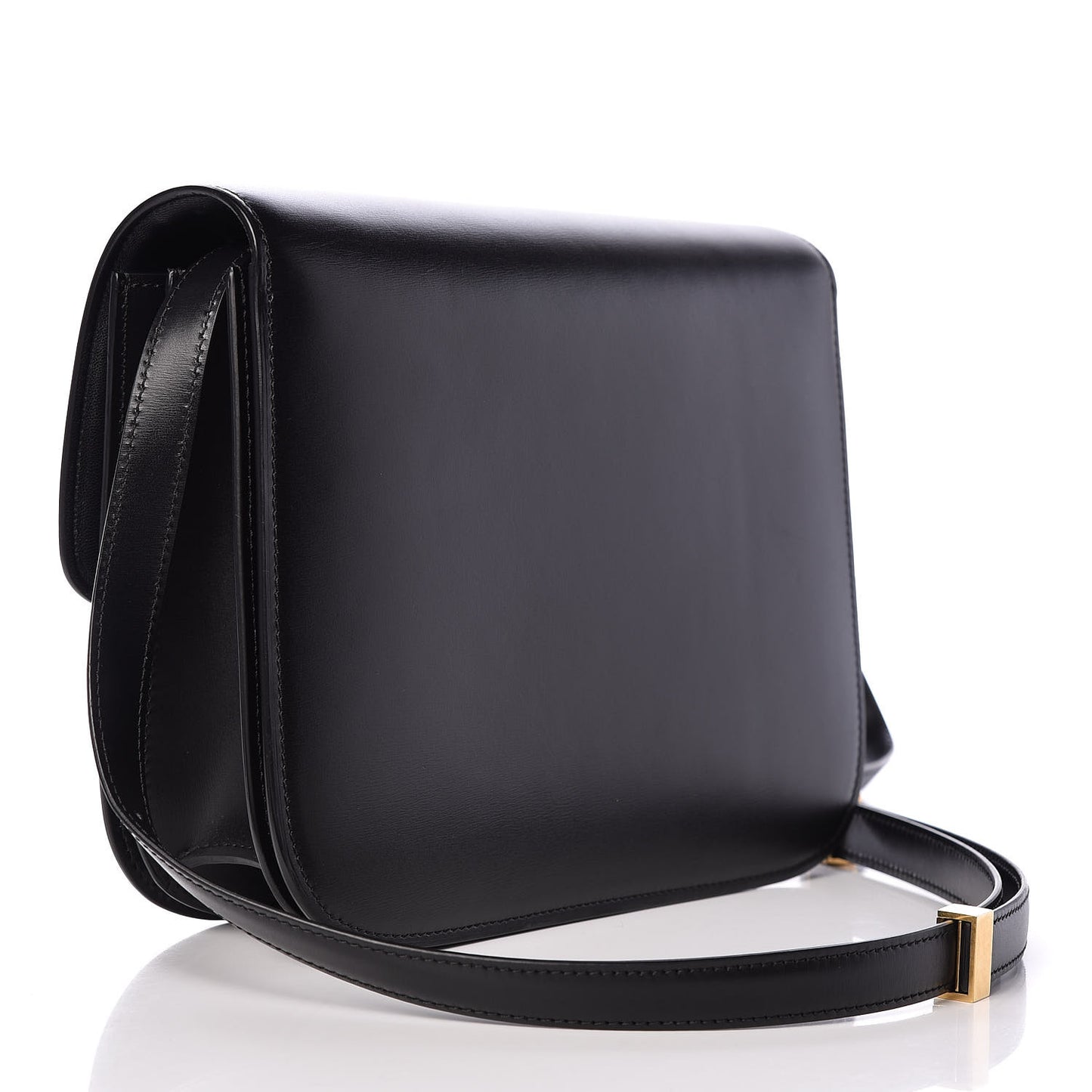 Box Calfskin Medium Classic Box Flap Bag Black