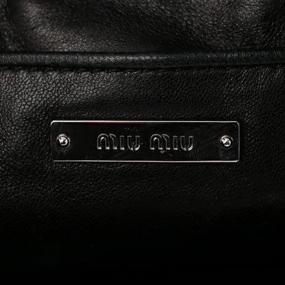 Miu Miu Nappa Jeweled Grommet Starlight Bucket Bag Black 5 of 10