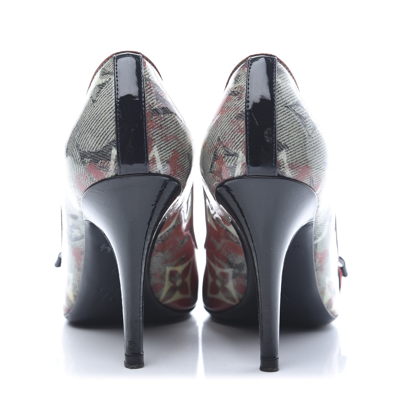 Louis Vuitton Monogram Pulp Karung Defile Peep Toe Pumps 37 7 of 11