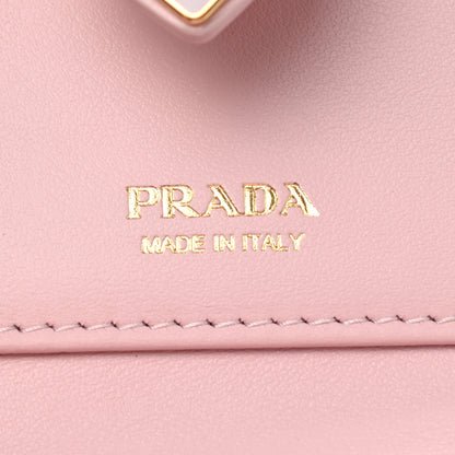 Prada Saffiano Smooth Calfskin Tab Card Holder Compact Wallet Cipria 6 of 8