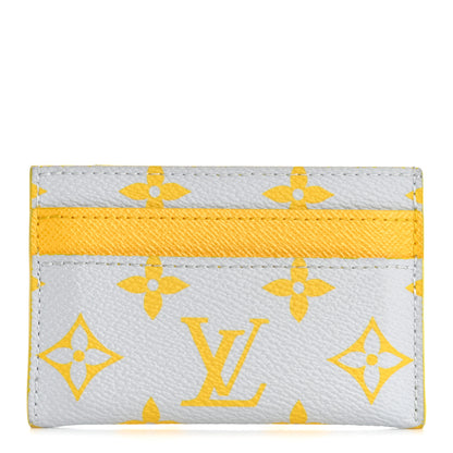 Louis Vuitton Monogram Glow Double Card Holder Gray Yellow 1 of 7