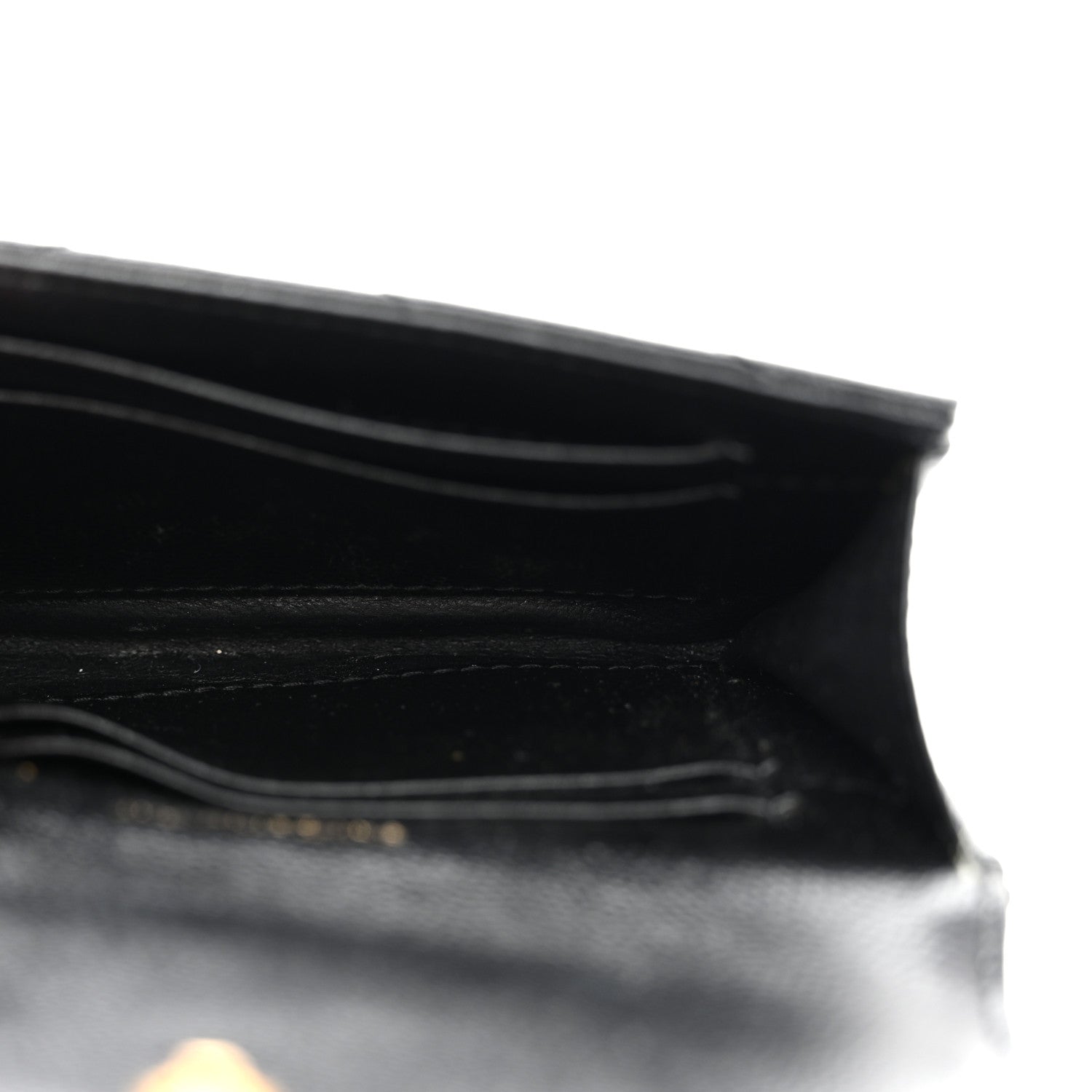 Saint Laurent Grain De Poudre Matelasse Chevron Small Monogram Envelope Wallet Black 5 of 8