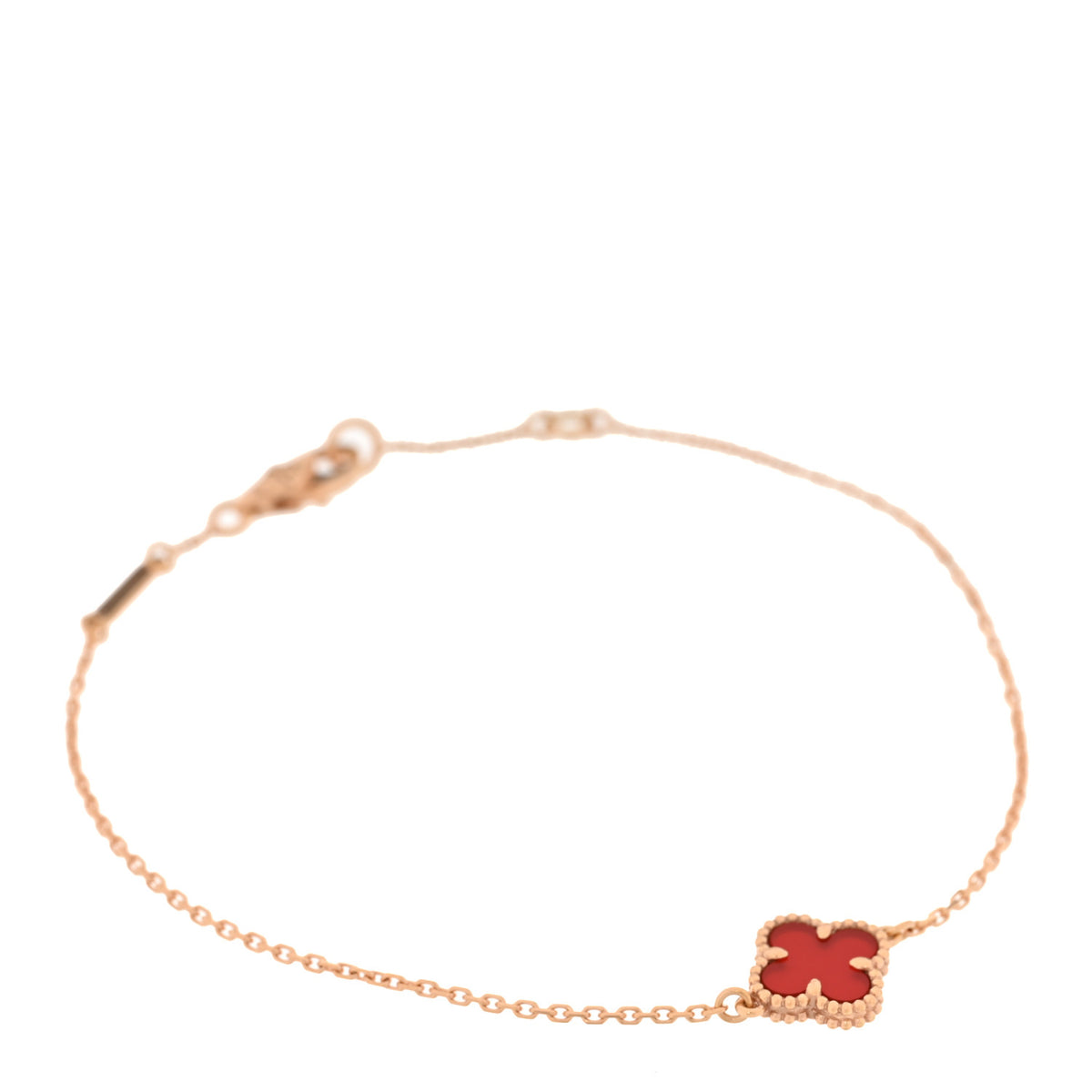 18K Rose Gold Carnelian Sweet Alhambra Bracelet