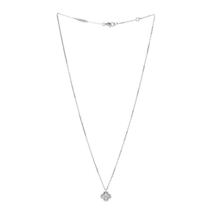 Van Cleef & Arpels 18K White Gold Diamond Sweet Alhambra Pendant Necklace 3 of 7