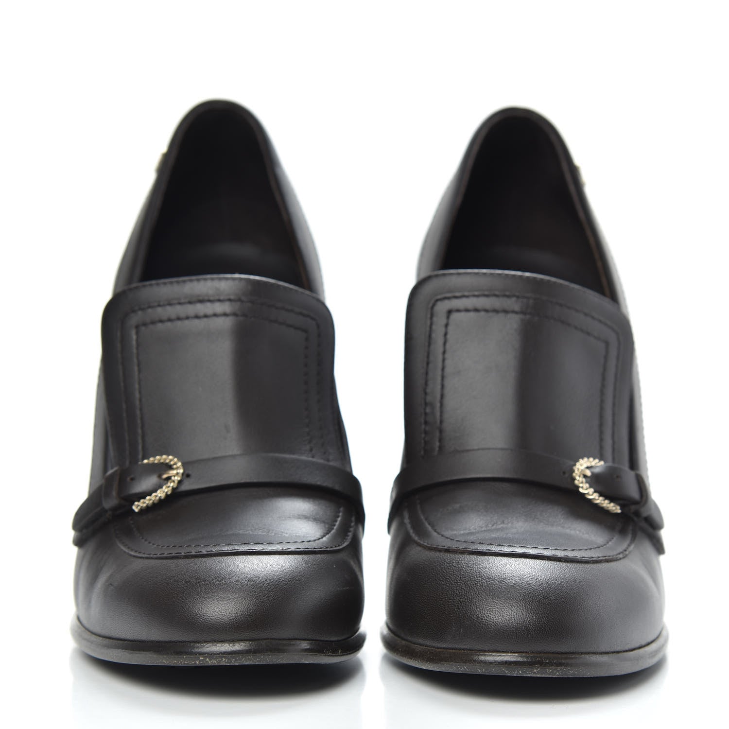 Chanel Calfskin Buckle Pumps 39 Black 2 of 11