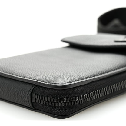 Louis Vuitton Grained Calfskin Aerogram Phone Pouch Black 9 of 9