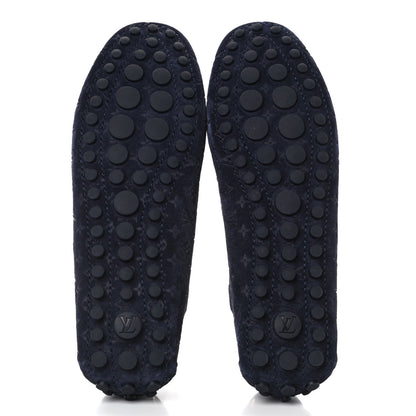 Louis Vuitton Suede Monogram Gloria Loafers 38 Marine 4 of 4