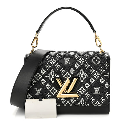 Louis Vuitton Calfskin Since 1854 Embroidered Twist MM Black 1 of 10