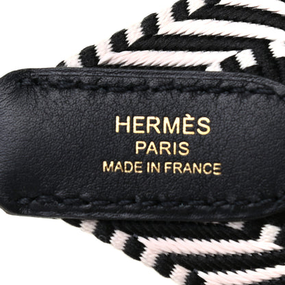 Hermes Toile Swift 50mm Sangle Cavale Shoulder Strap Black Ecru 3 of 5