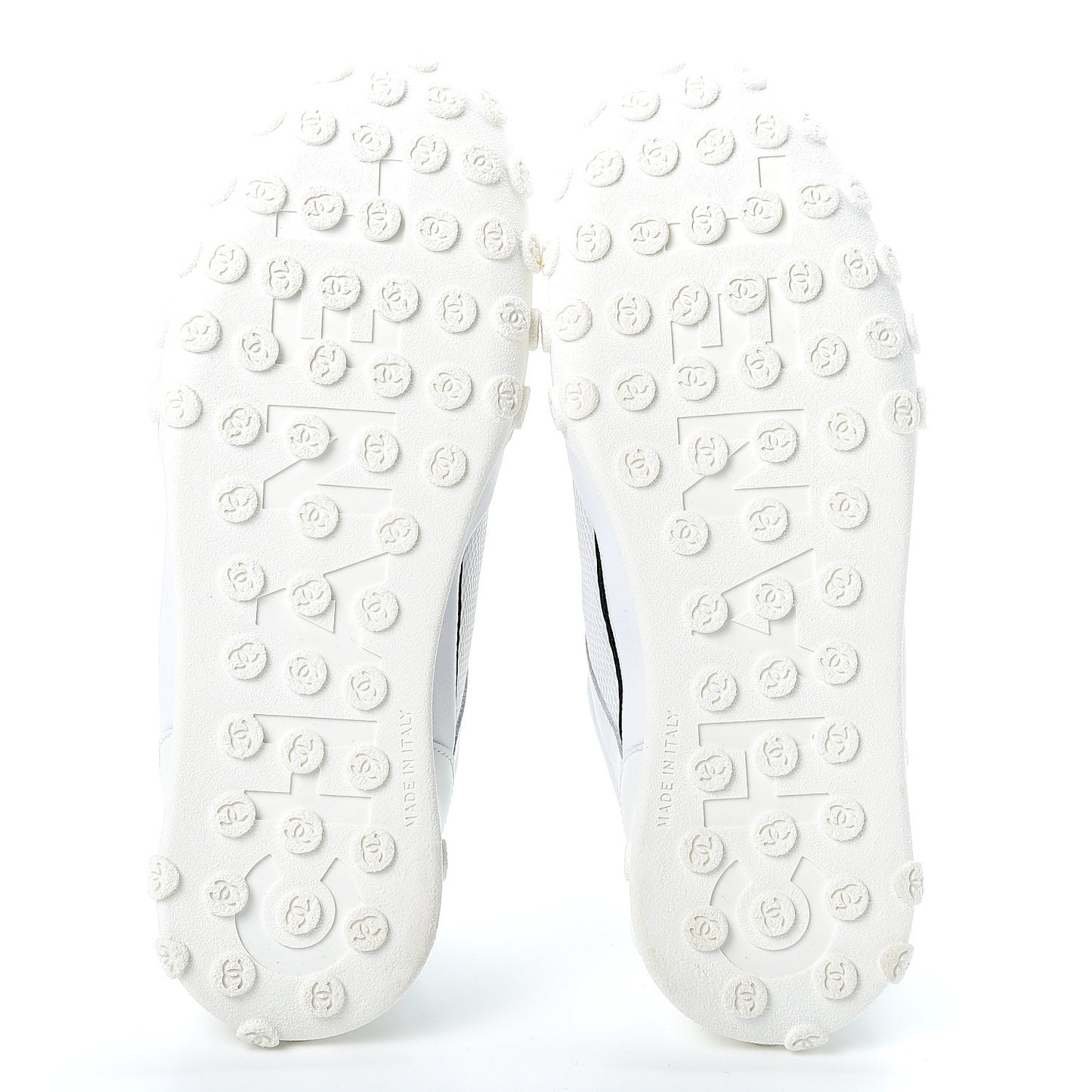 Calfskin Mesh Lycra Womens Logo Sneakers 38 White