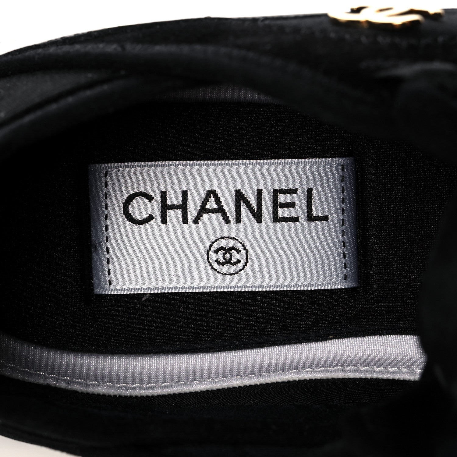 Chanel Velvet Calfskin Mixed Fibers CC Sneakers 36 Black 7 of 8