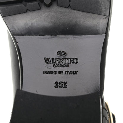 Valentino Garavani Calfskin Lock Studded 30mm Biker Boots 35.5 Black 6 of 7