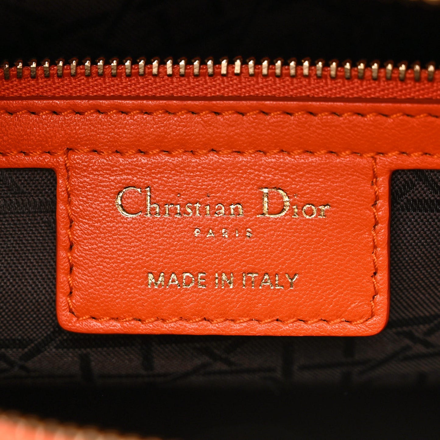 Lambskin Cannage Large Lady Dior Orange