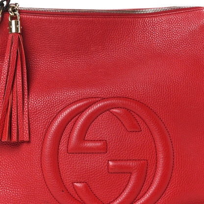 Gucci Pebbled Calfskin Large Soho Hobo Tabasco Red 8 of 15