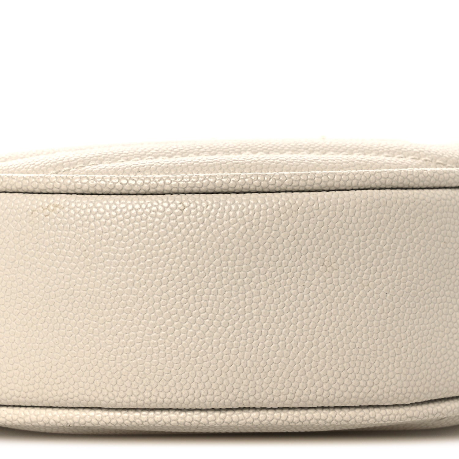 Saint Laurent Grain De Poudre Matelasse Chevron Quilted Round Vinyle Camera Bag Crema Soft 8 of 12