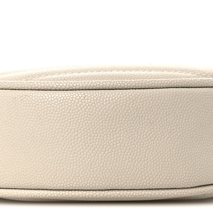 Saint Laurent Grain De Poudre Matelasse Chevron Quilted Round Vinyle Camera Bag Crema Soft 8 of 12