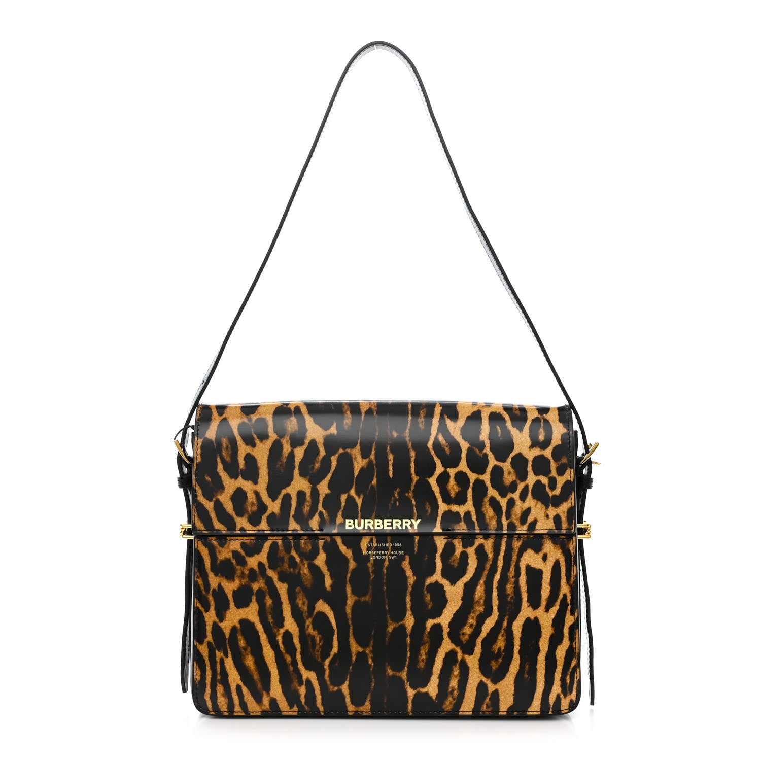 Burberry Calfskin Leopard Large Grace Bag Dark Mustard 1 of 11