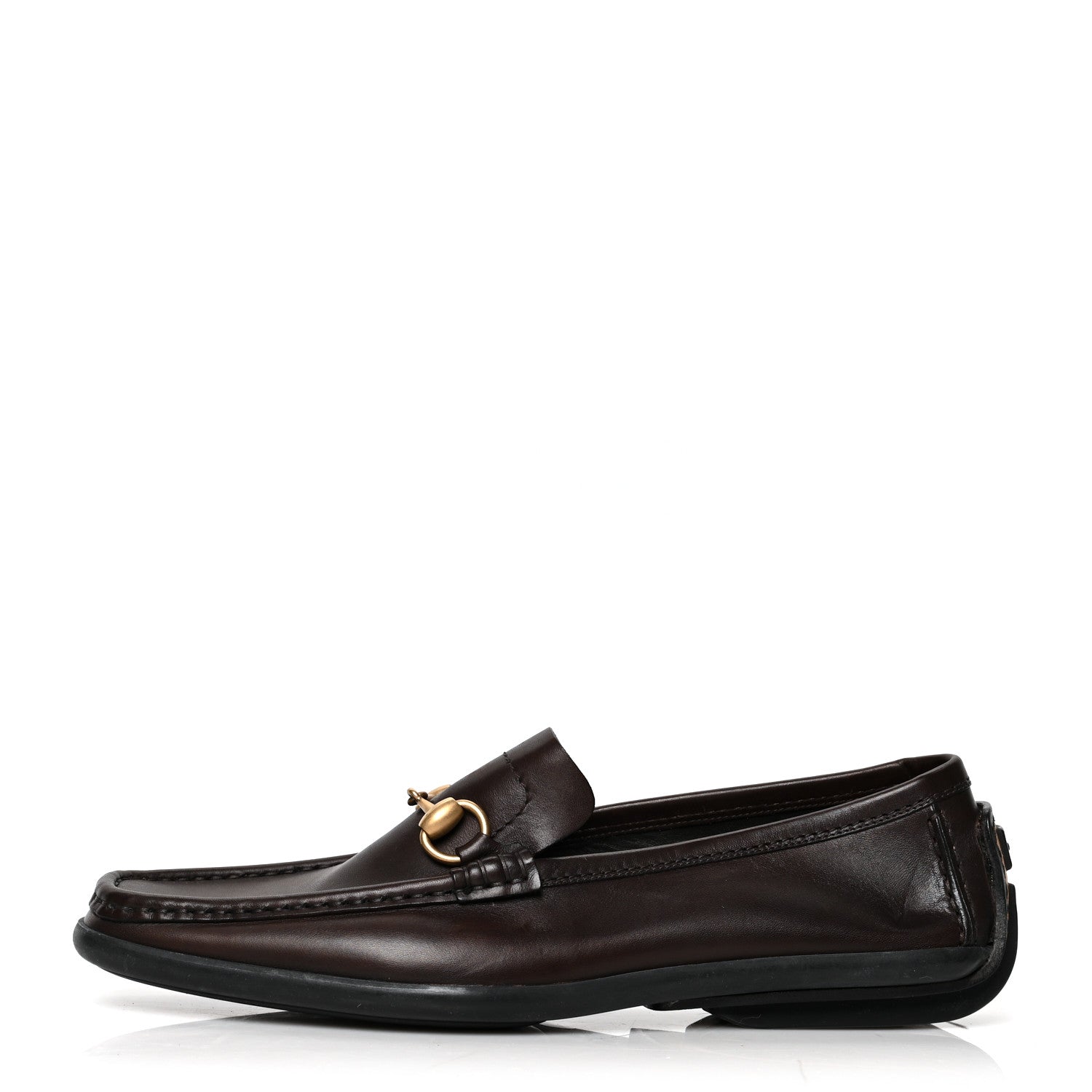 Gucci Calfskin Mens Horsebit Driver Loafers 9 Brown 1 of 10