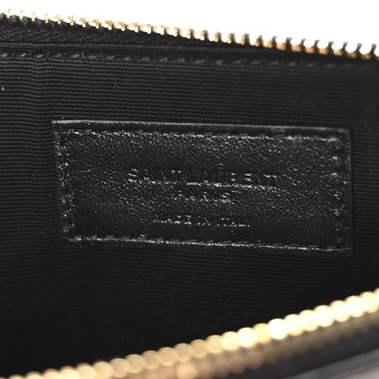 Saint Laurent Cane Woven Calfskin Zipped Pouch Black 11 of 14