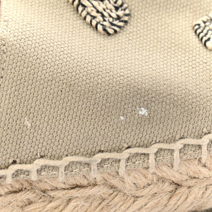 Chanel Canvas Grosgrain CC Espadrilles 38 Light Green Black 10 of 11