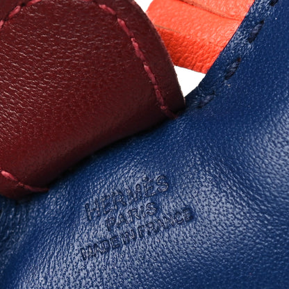 Hermes Milo Lambskin Grigri Rodeo Horse Bag Charm PM Bleu de Malte Rouge H Peony 3 of 5