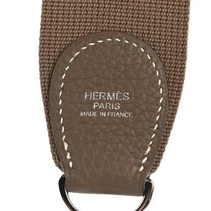 Hermes Toile Taurillon Clemence Shoulder Strap Etoupe 3 of 3