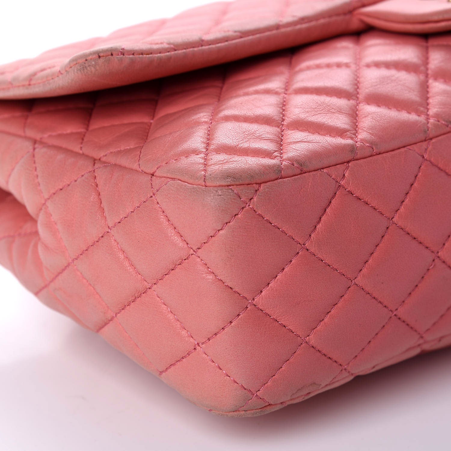Chanel Lambskin Quilted Valentine Charms Medium Single Flap Pink 6 of 14