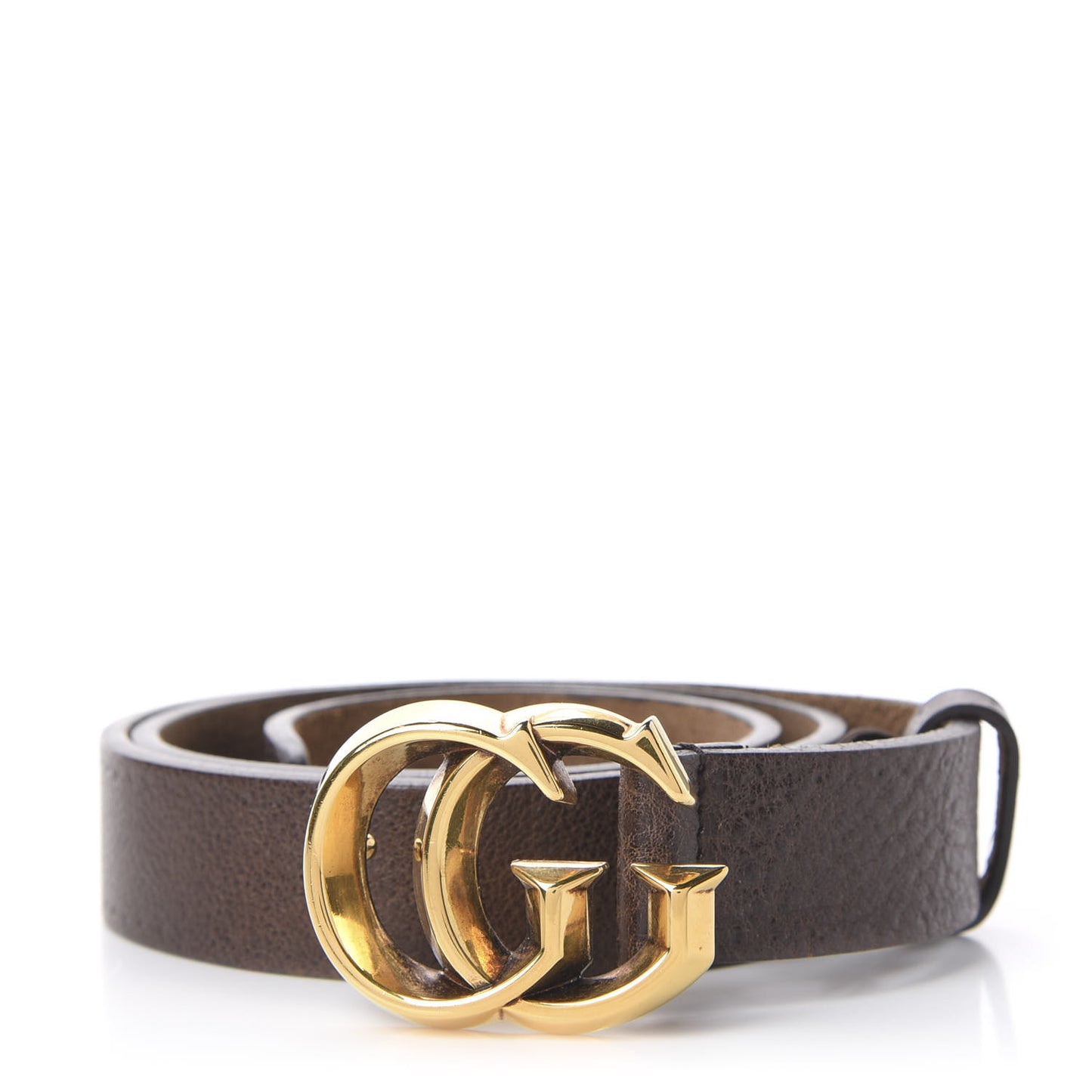 Calfskin Sculpted GG Belt 85 34 Dark Brown