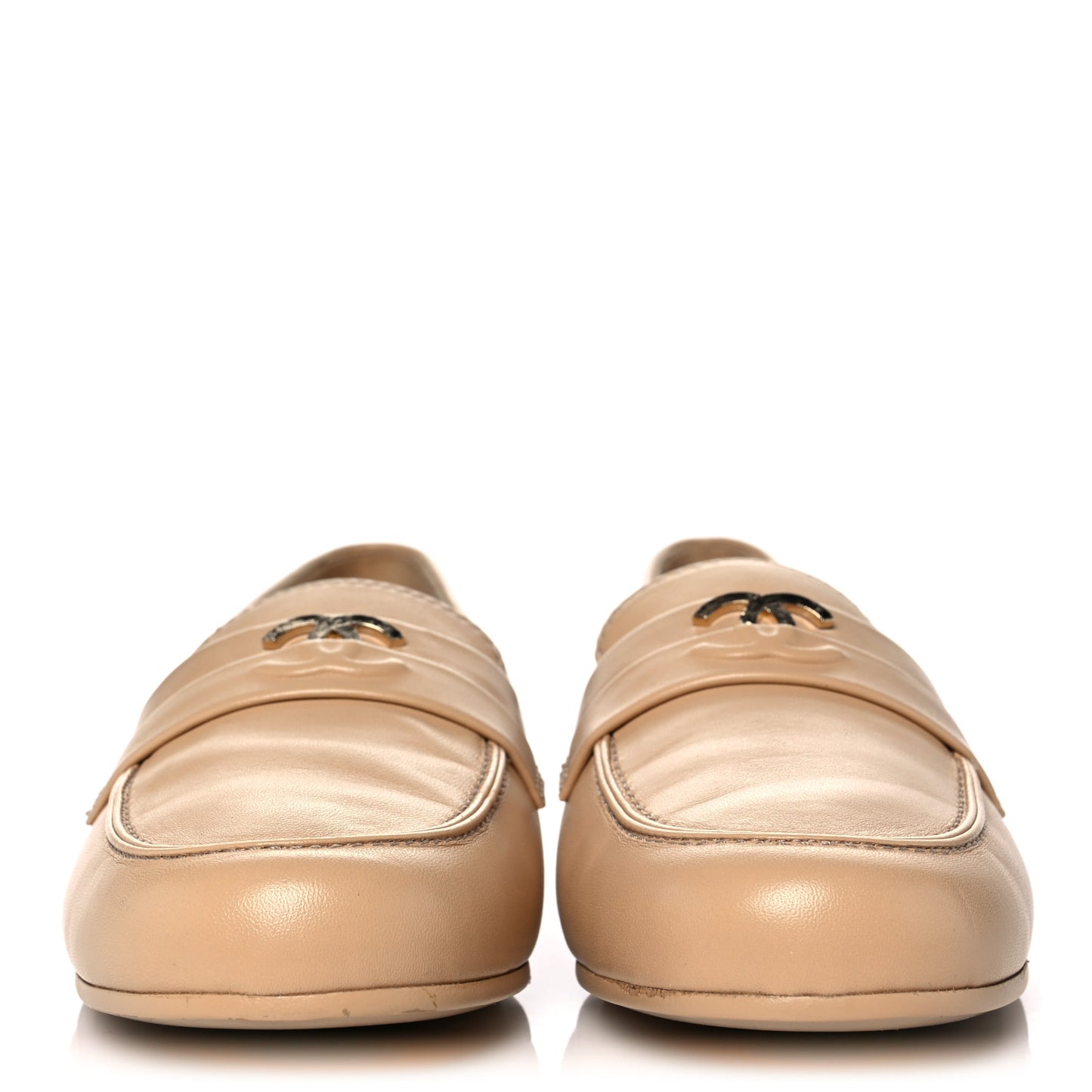 Lambskin CC Loafers 37.5 Beige