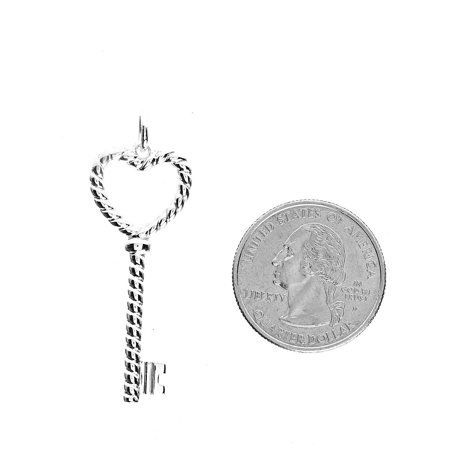 Tiffany Sterling Silver Twist Heart Key Pendant 2 of 4