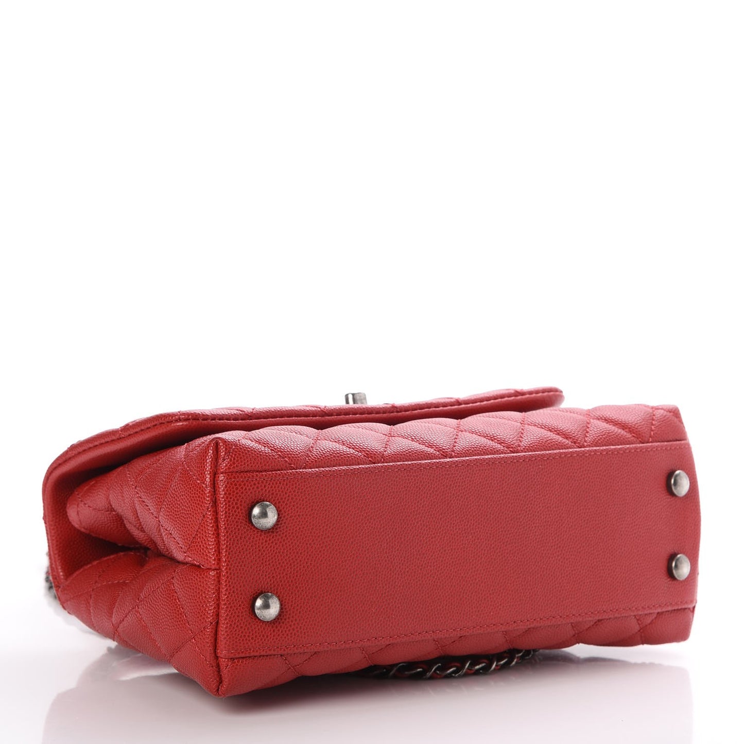 Caviar Quilted Mini Coco Handle Flap Red