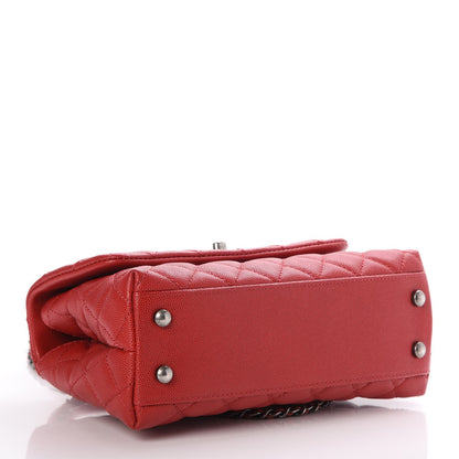 Chanel Caviar Quilted Mini Coco Handle Flap Red 5 of 8