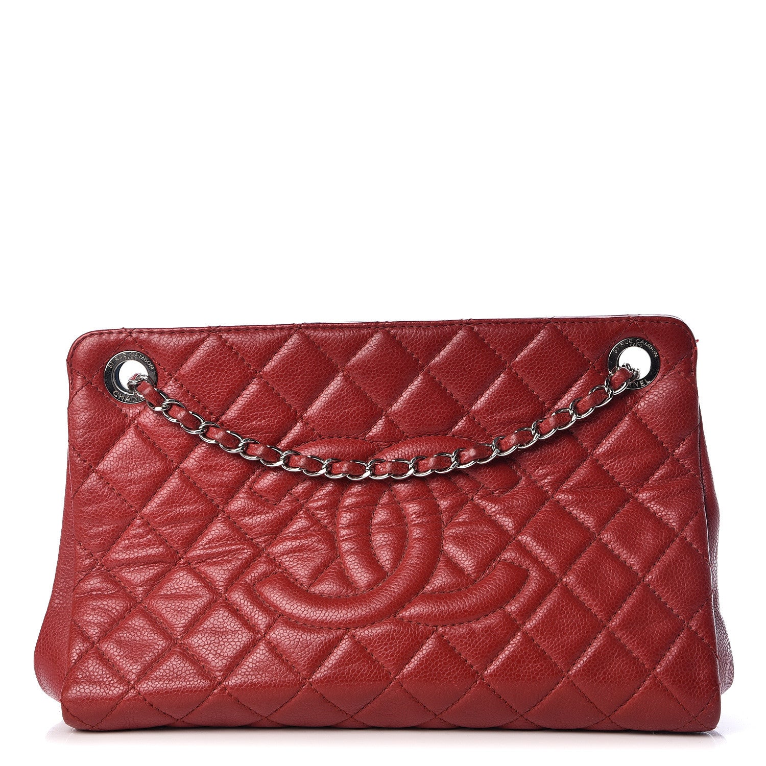 Chanel Caviar Quilted Timeless CC Shopping Tote Red 1 of 16