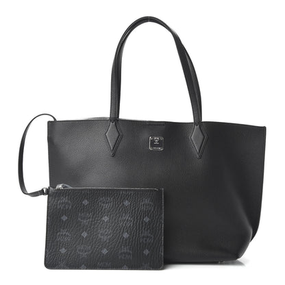 MCM Grained Calfskin Medium Yris Shopper Tote Black 1 of 9
