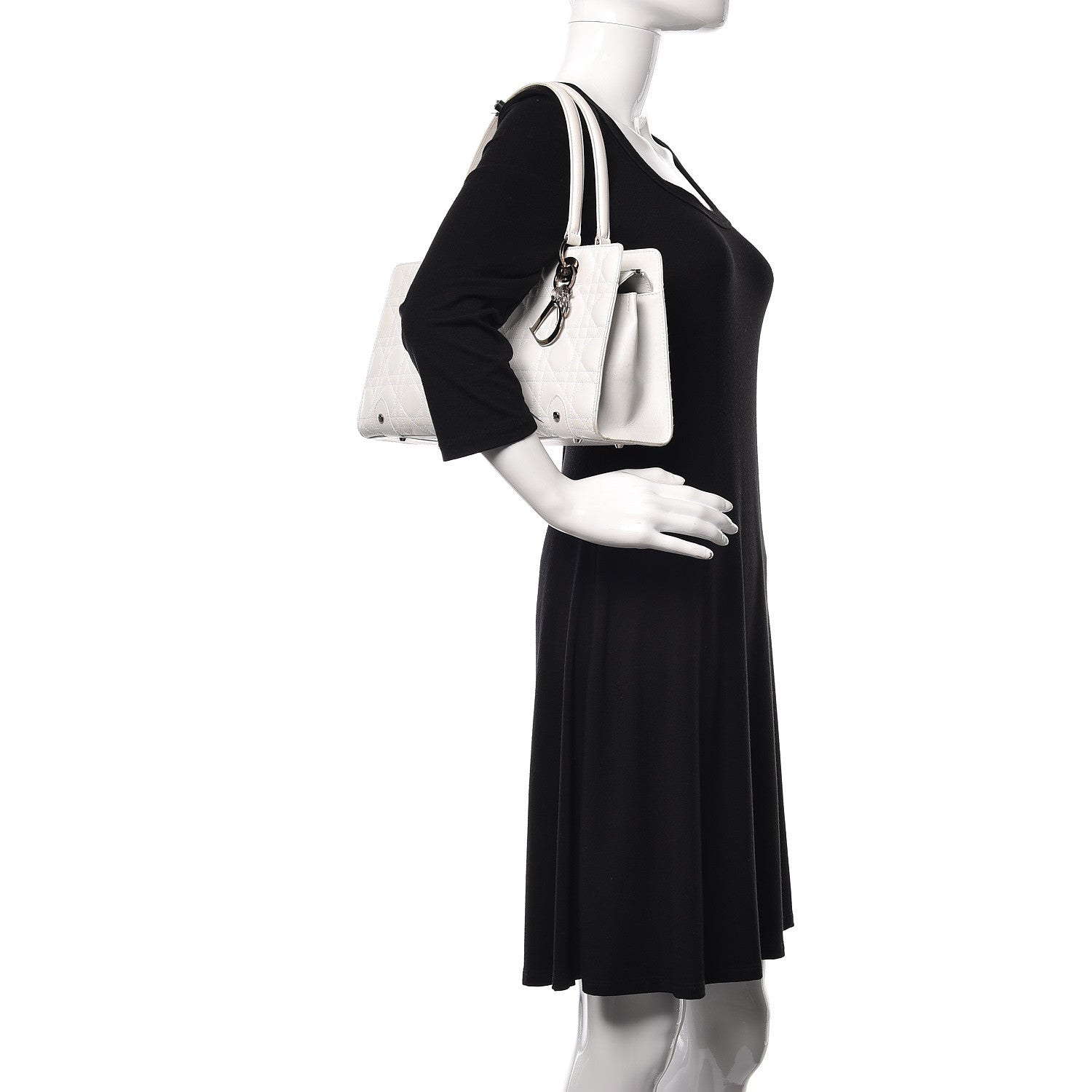 Christian Dior Lambskin Cannage Soft Lady Dior East West White 2 of 20