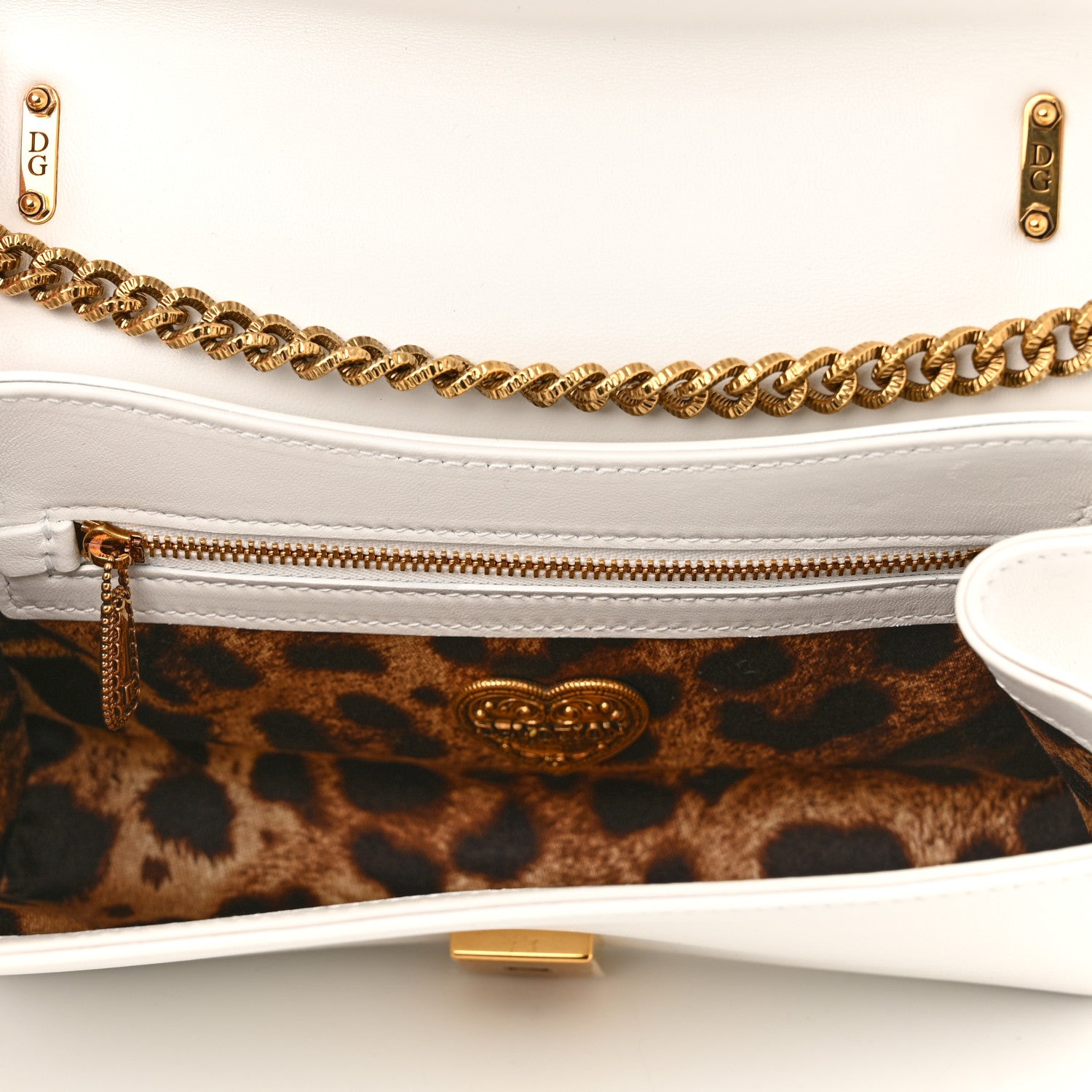 Dolce & Gabbana Calfskin Medium Devotion Crossbody Bag White 5 of 9