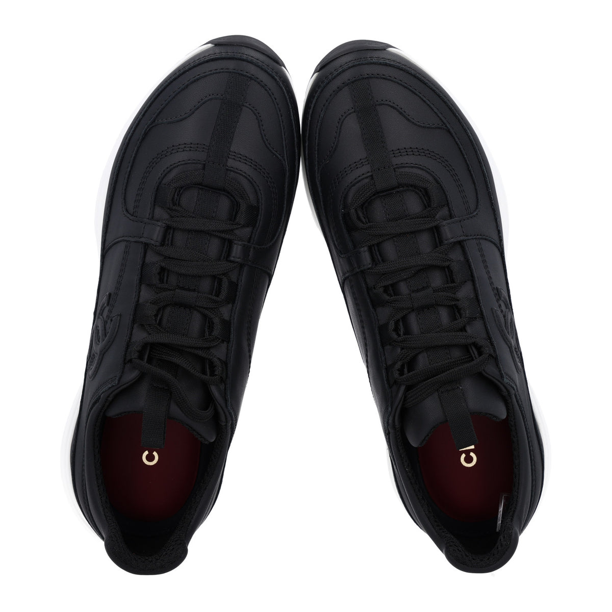 Chanel Calfskin CC Womens Sneakers 38 Black 2 of 10