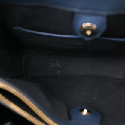Burberry Derby Calfskin House Check Medium Banner Tote Ink Blue 6 of 12