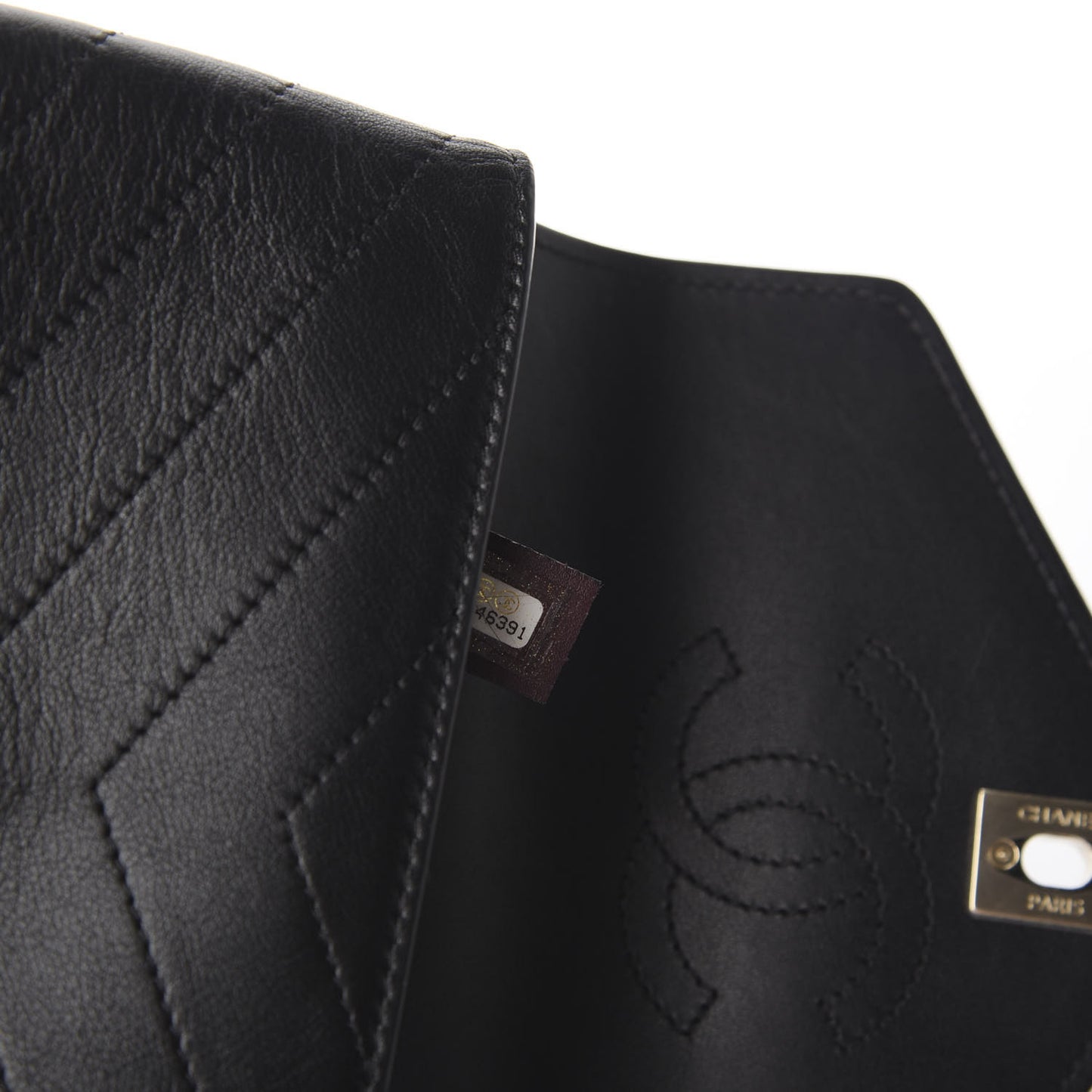 Calfskin Chevron Stitched Coco Waist Bag Black