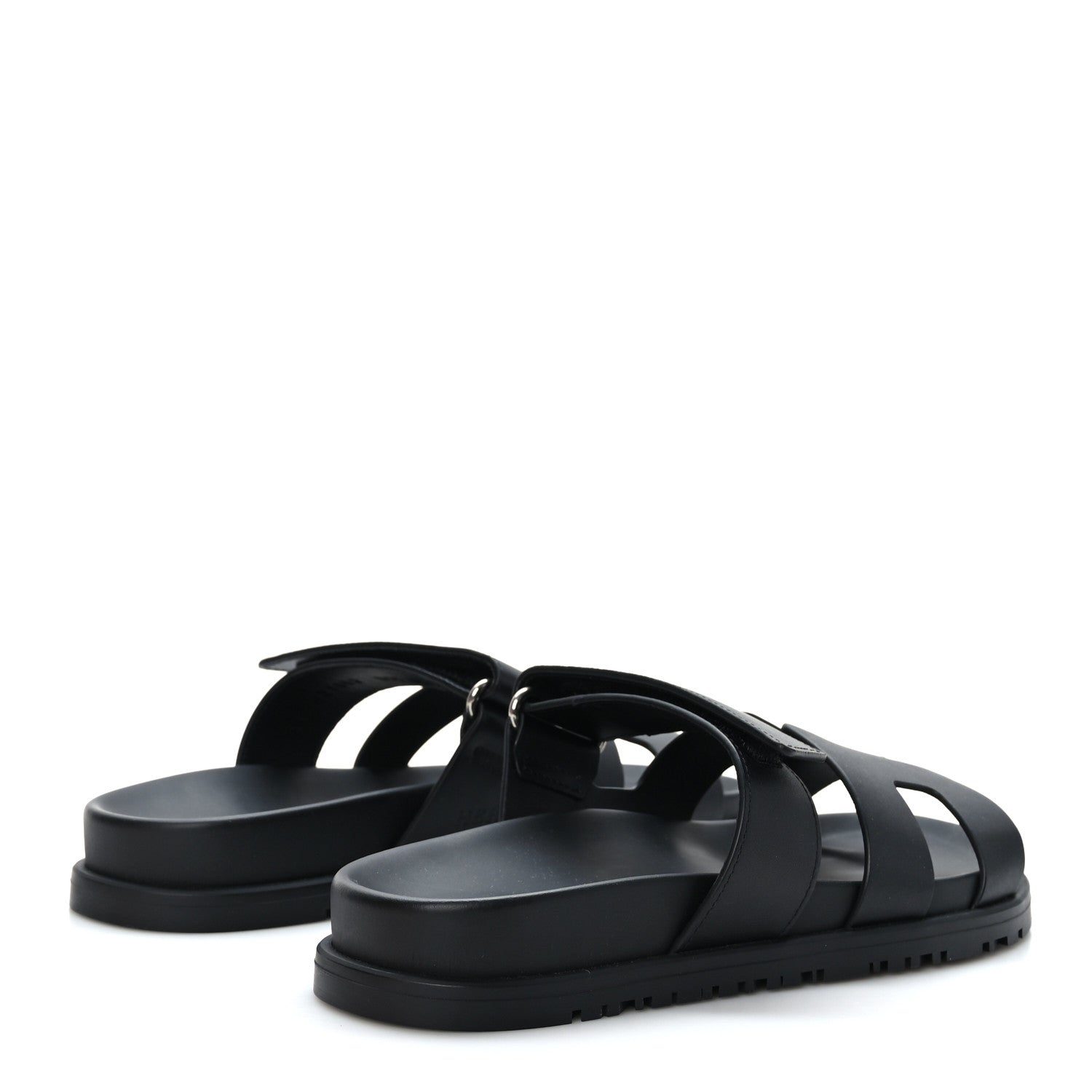 Hermes Calfskin Womens Chypre Sandals 35.5 Black 5 of 9