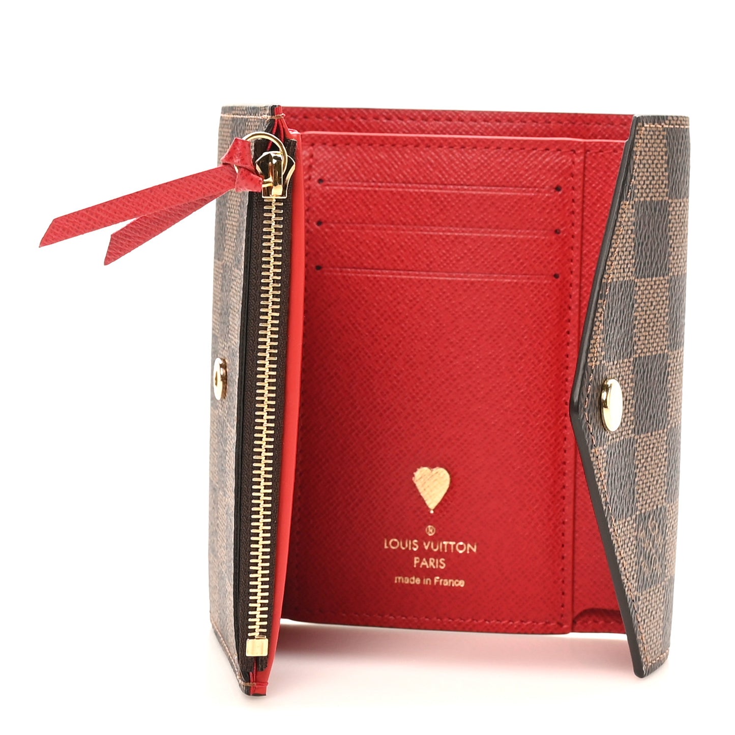Damier Ebene Victorine Wallet Red