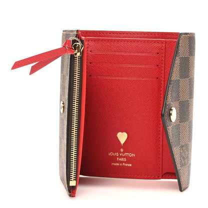 Louis Vuitton Damier Ebene Victorine Wallet Red 5 of 9
