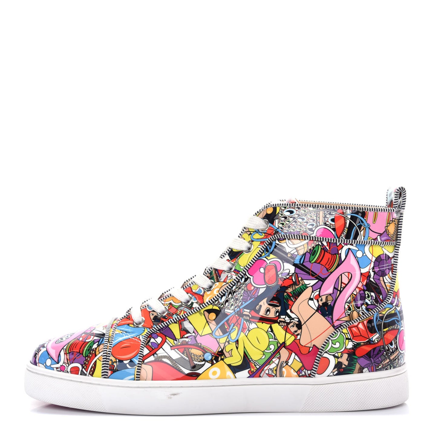 Mens Creative Super Loubi Print Orlato Flat Sneakers 41 Multicolor