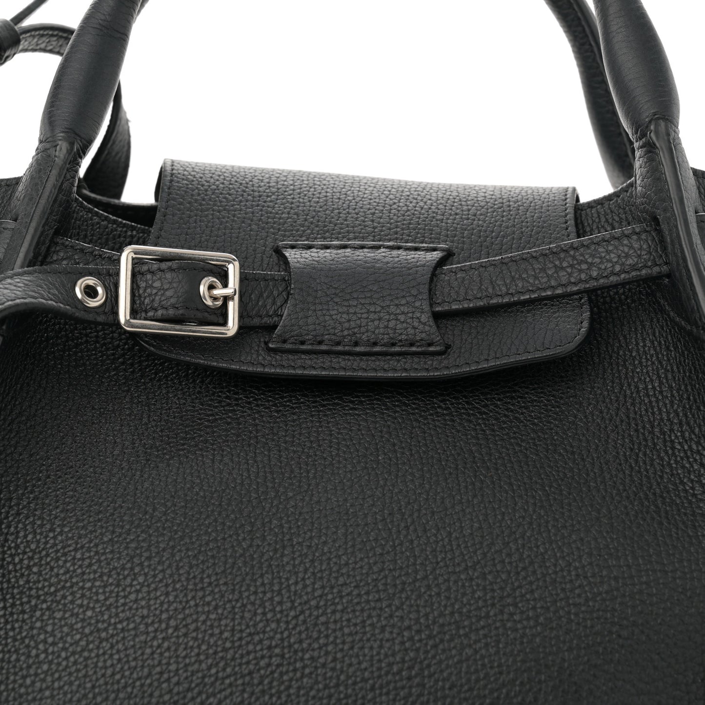 Supple Grained Calfskin Small Big Bag Black