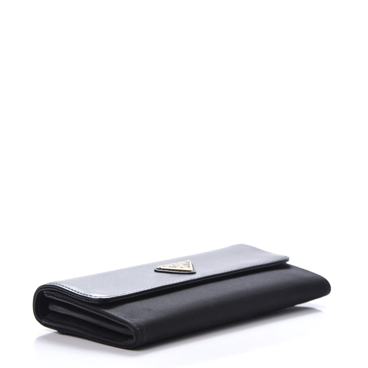 Tessuto Nylon Soft Calf Continental Flap Wallet Black