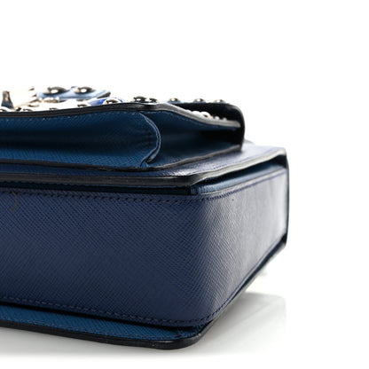 Prada Saffiano Sound Studded Bag Bluette Cobalto 9 of 9
