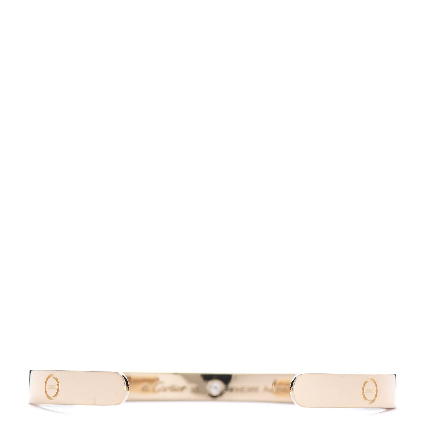 18K Yellow Gold 1 Diamond LOVE Cuff Bracelet 18