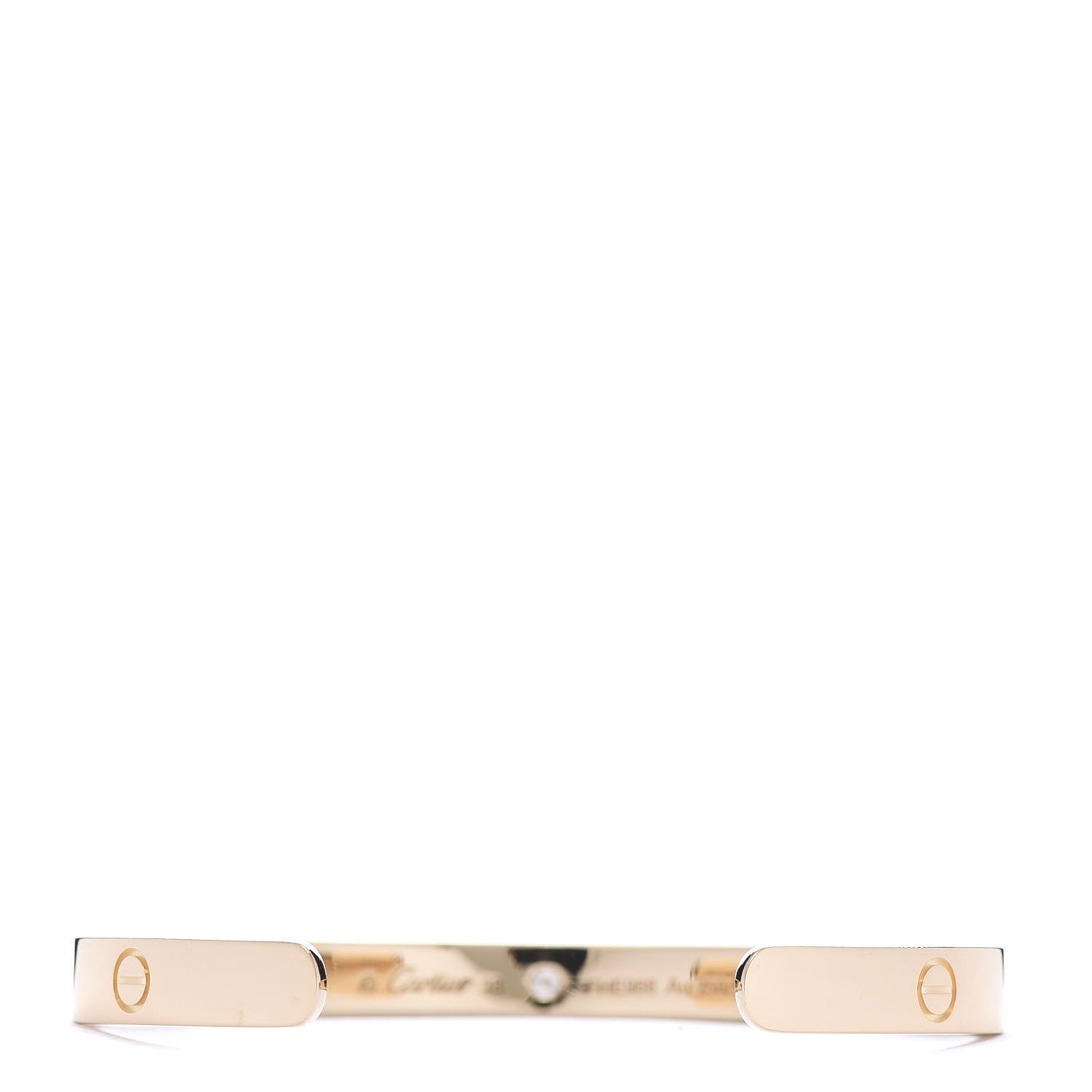 Cartier 18K Yellow Gold 1 Diamond LOVE Cuff Bracelet 18 3 of 4