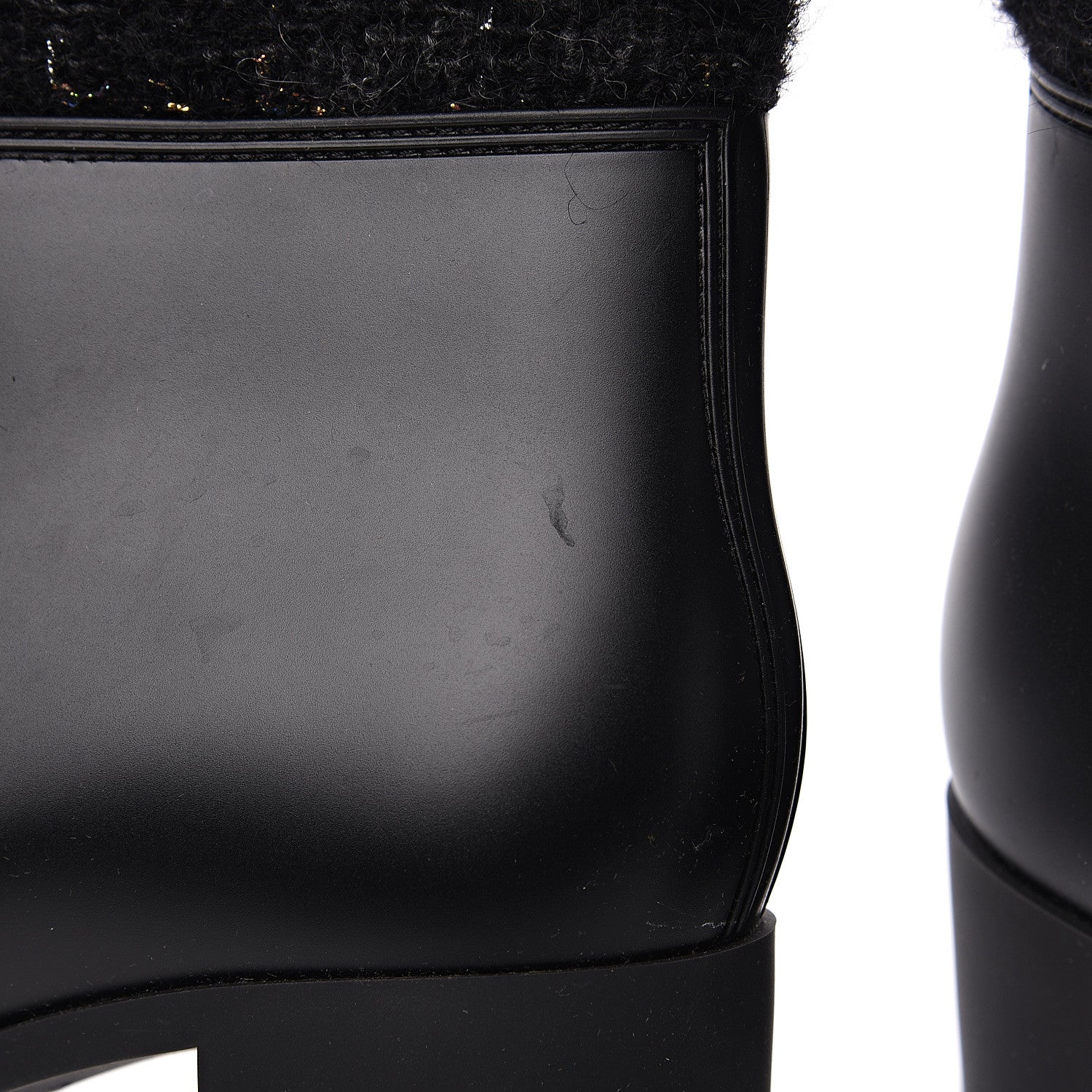 Chanel PVC Tweed High Boots 41 Black 7 of 10