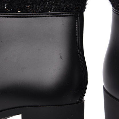 Chanel PVC Tweed High Boots 41 Black 7 of 10